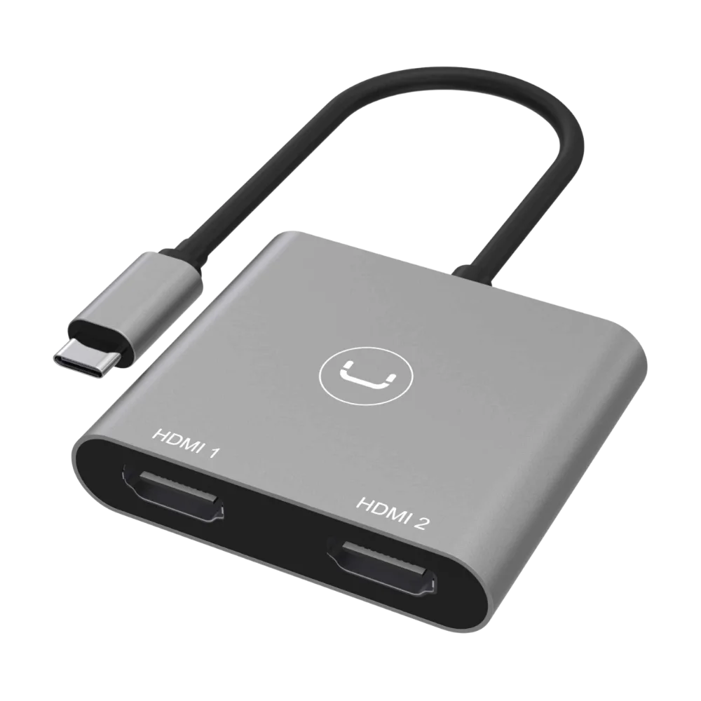 Imagen N°1 Adaptador Unno Tekno Hb1103gy Usb Tipo C A Doble Hdmi 