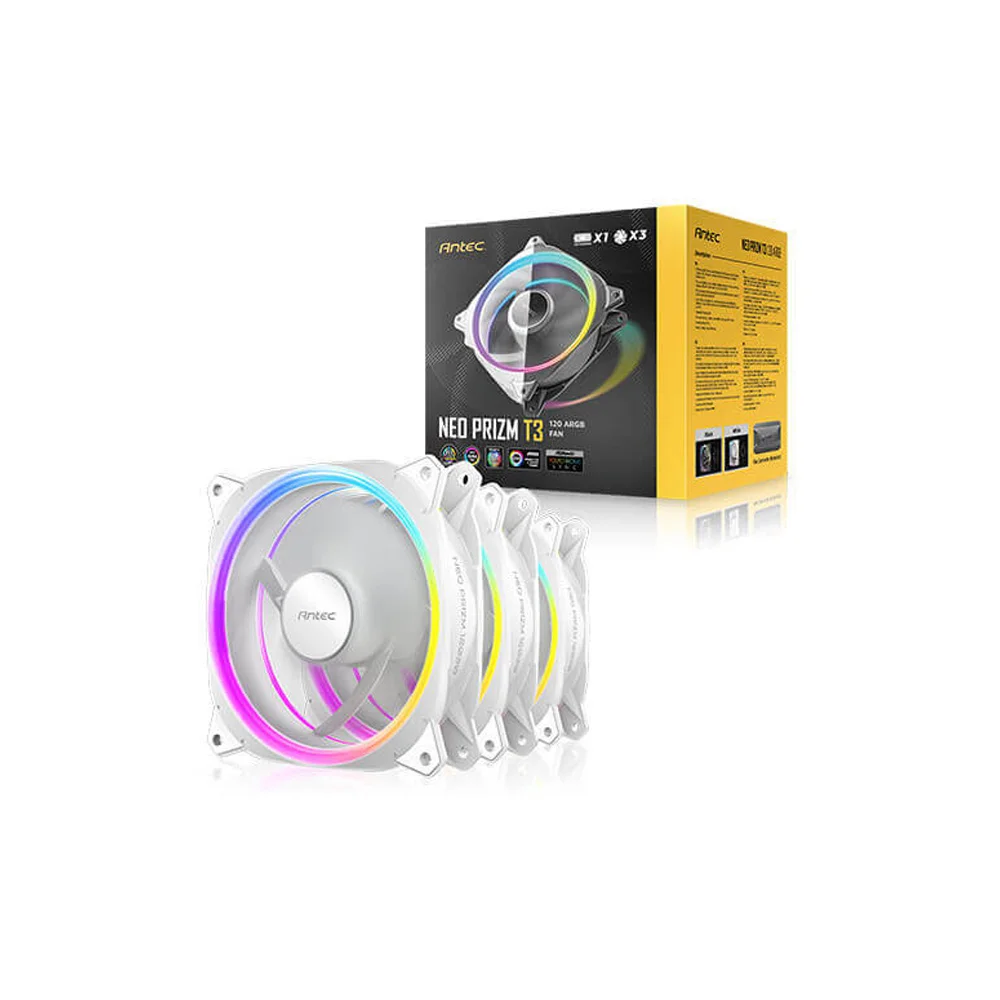 Imagen N°1 Ventilador Antec Neo Prizm T3 Pack 3 Fans Argb White 
