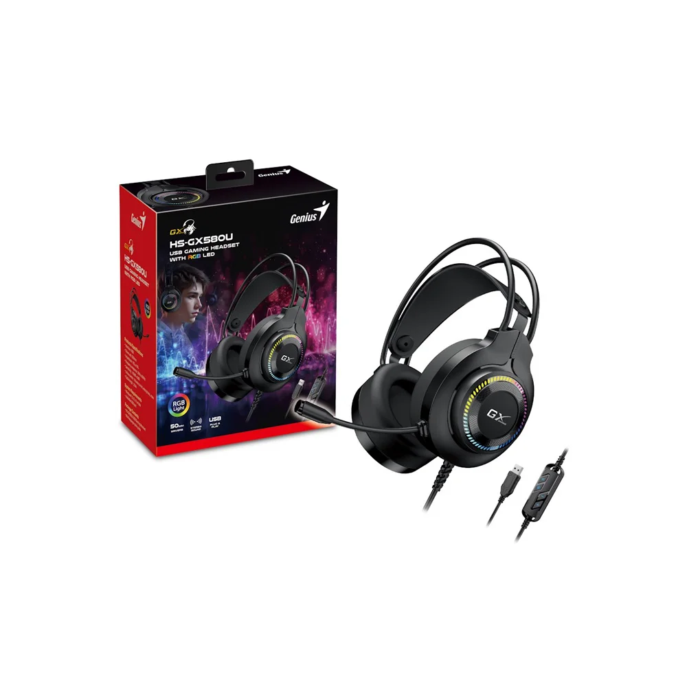 Imagen N°1 Headsets Genius Hs-gx580u Gaming Usb Rgb  
