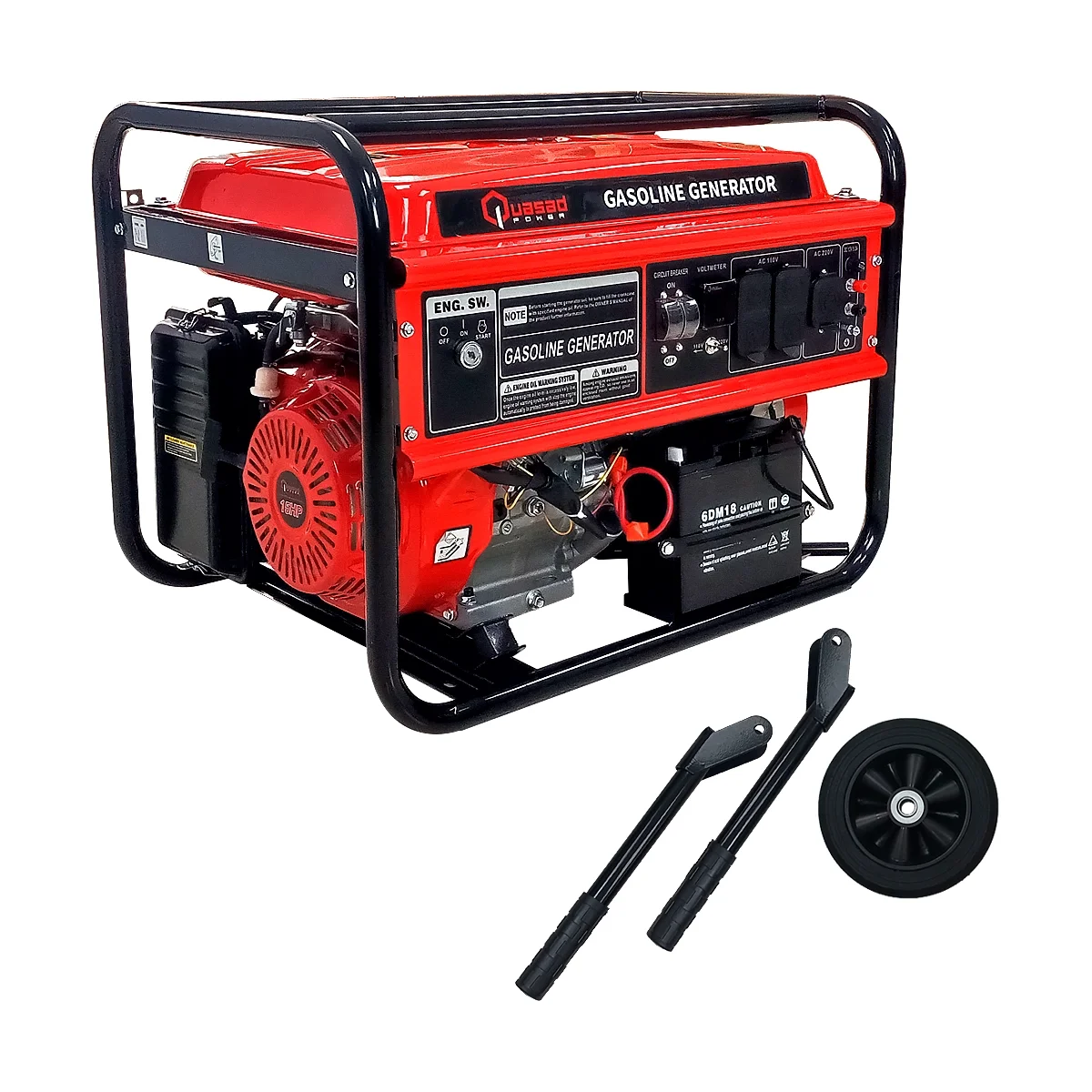 Imagen N°1 Generador Electrico Quasad - 4 Tomas 110v - 1 Toma 220v - A Gasolina - Qp7500 