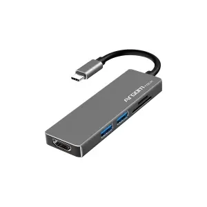 Imagen N°1 Hub Argom One Axess 5 En 1 - Usb-c To Hdmi - Usb 3.0 - Usb 2.0 Lector Micro Sd Silver 