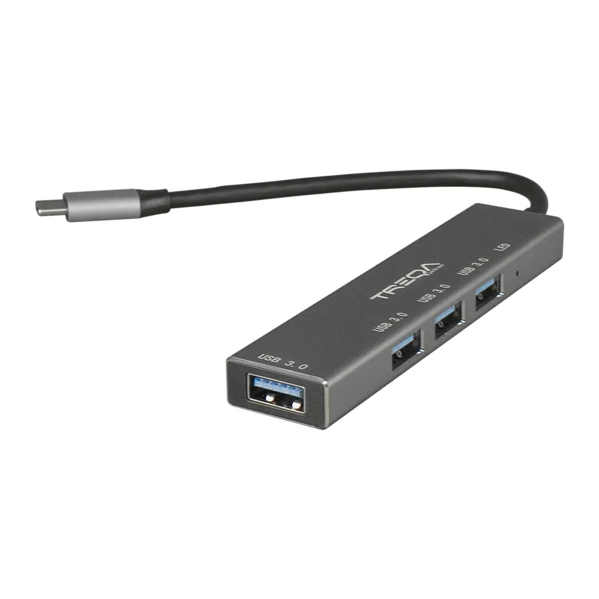 Imagen N°1 Hub Treqa Usb Type-c -  4 Puestos Usb3.0 Silver 