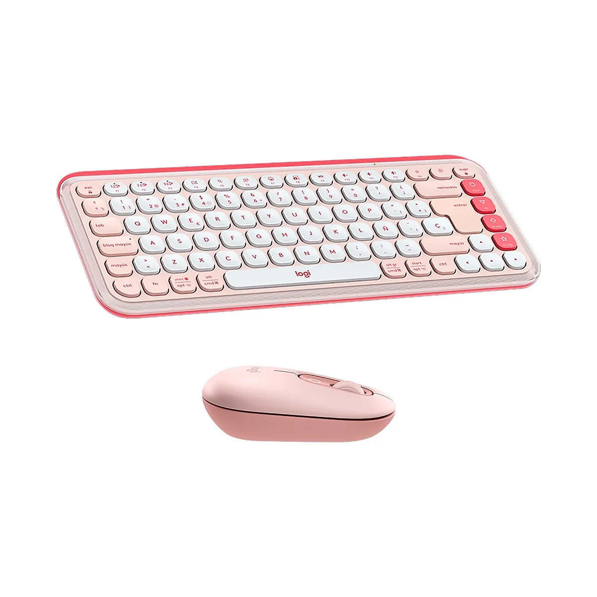 Imagen N°2 Teclado Y Mouse Logitech Pop Icon Rose Inalambrico 