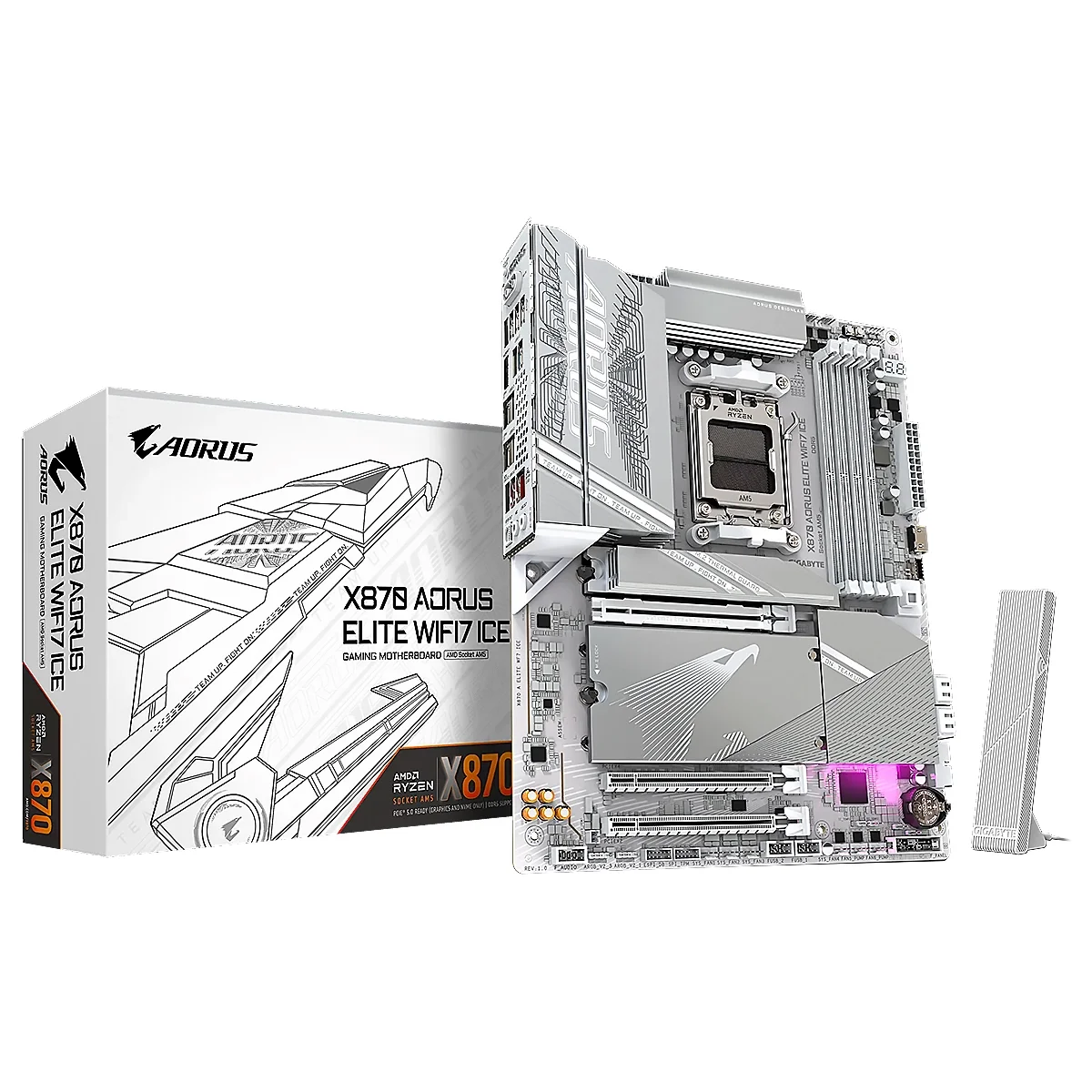 Imagen N°1 Mainboard Gigabyte X870 Aorus Elite X3d Ice Wifi7 Am5 