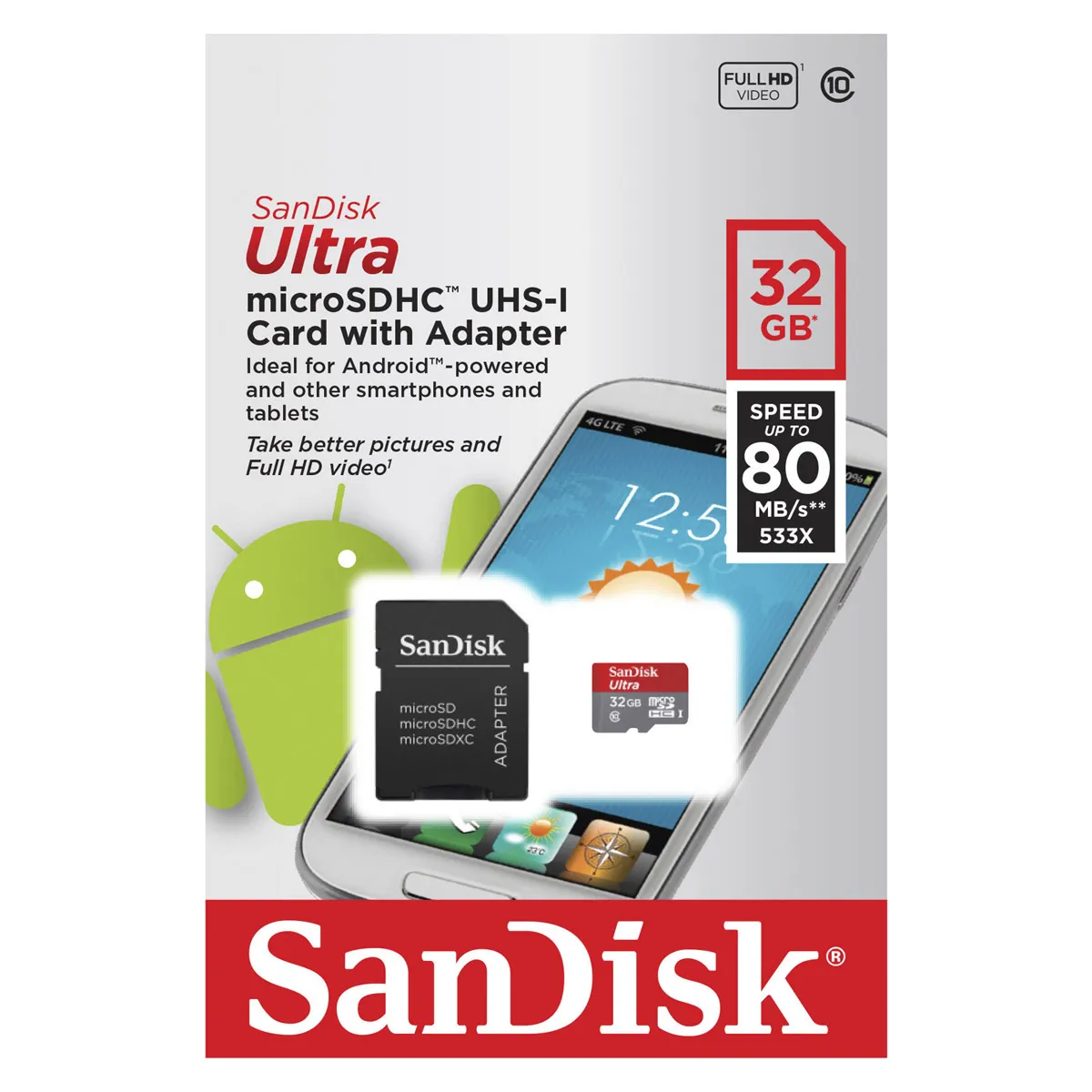 Imagen N°2 Micro-sd Sandisk 32gb Con Adaptador 