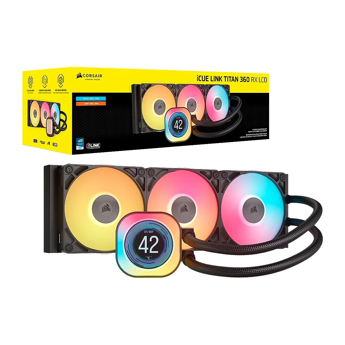 Imagen N°1 Enfriamiento Liquido Corsair Icue Link Titan 360mm Rx Lcd  Argb Black 