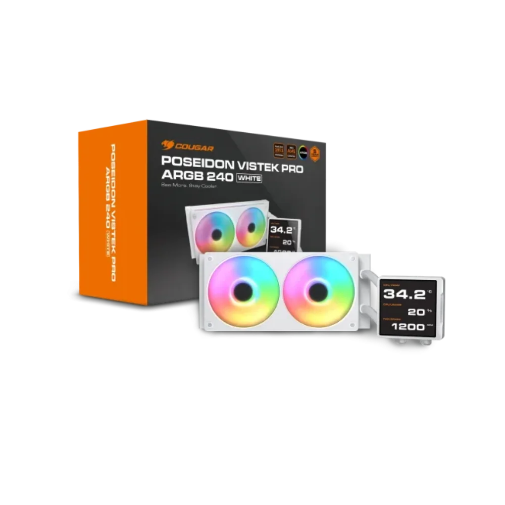 Imagen N°1 Enfriamiento Liquido Cougar Vistek Pro 240mm Argb Lcd Blanco 